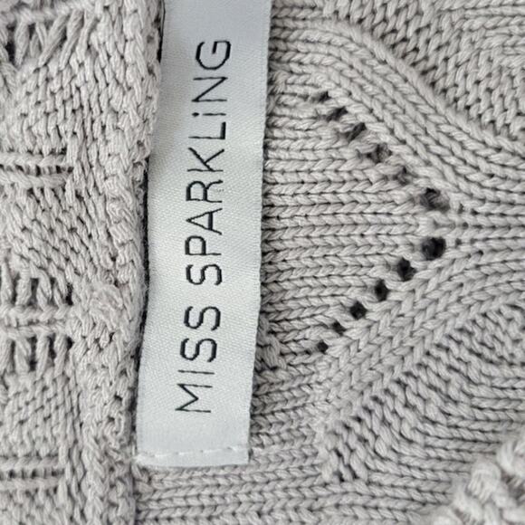 Women's Lace Knit Sweater - Gray - Picture 7 of 9